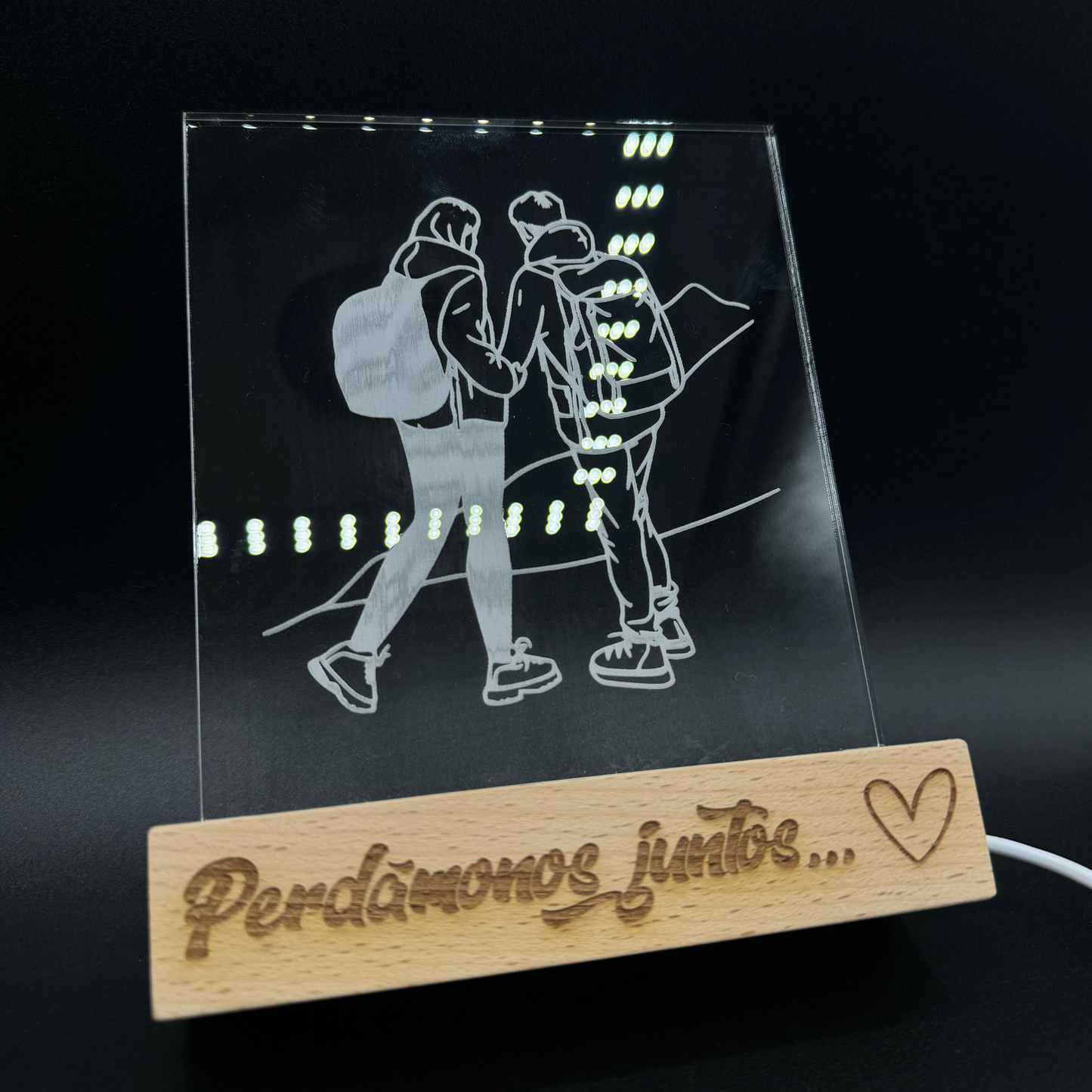 Lámpara metacrilato grabada - LED (Con tu foto)