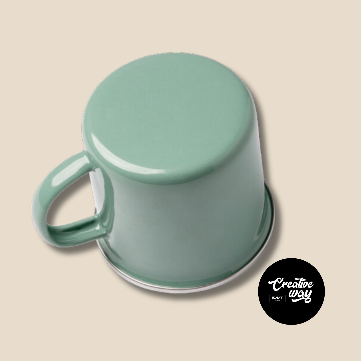 Taza esmaltada retro "Observadora" 360ml. Personalizable