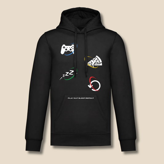 Sudadera con capucha "Play Eat Sleep Repeat"
