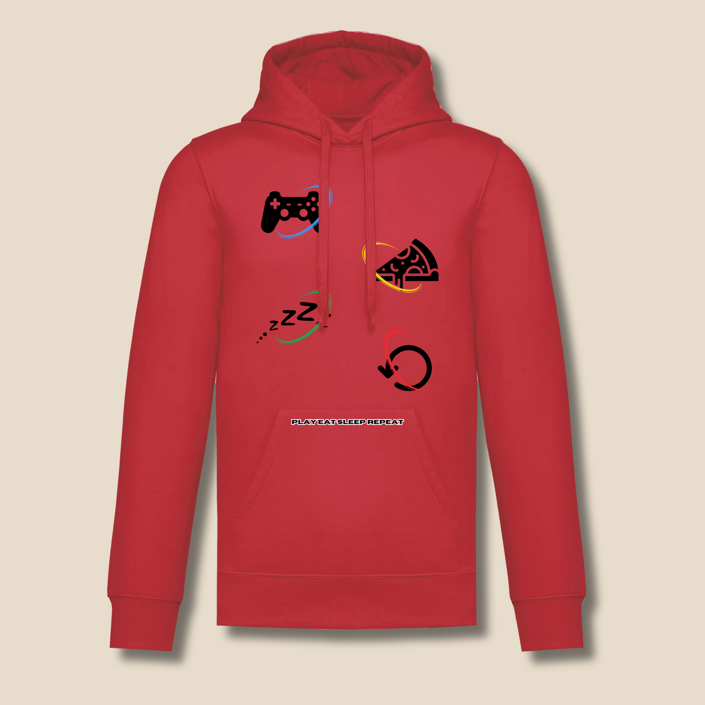 Sudadera con capucha "Play Eat Sleep Repeat"