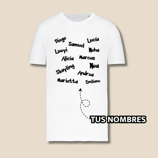 Camiseta "Nombres" personalizada